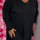 Kimono Katoen Zwart Plus size Maat 50 t/m 56-58