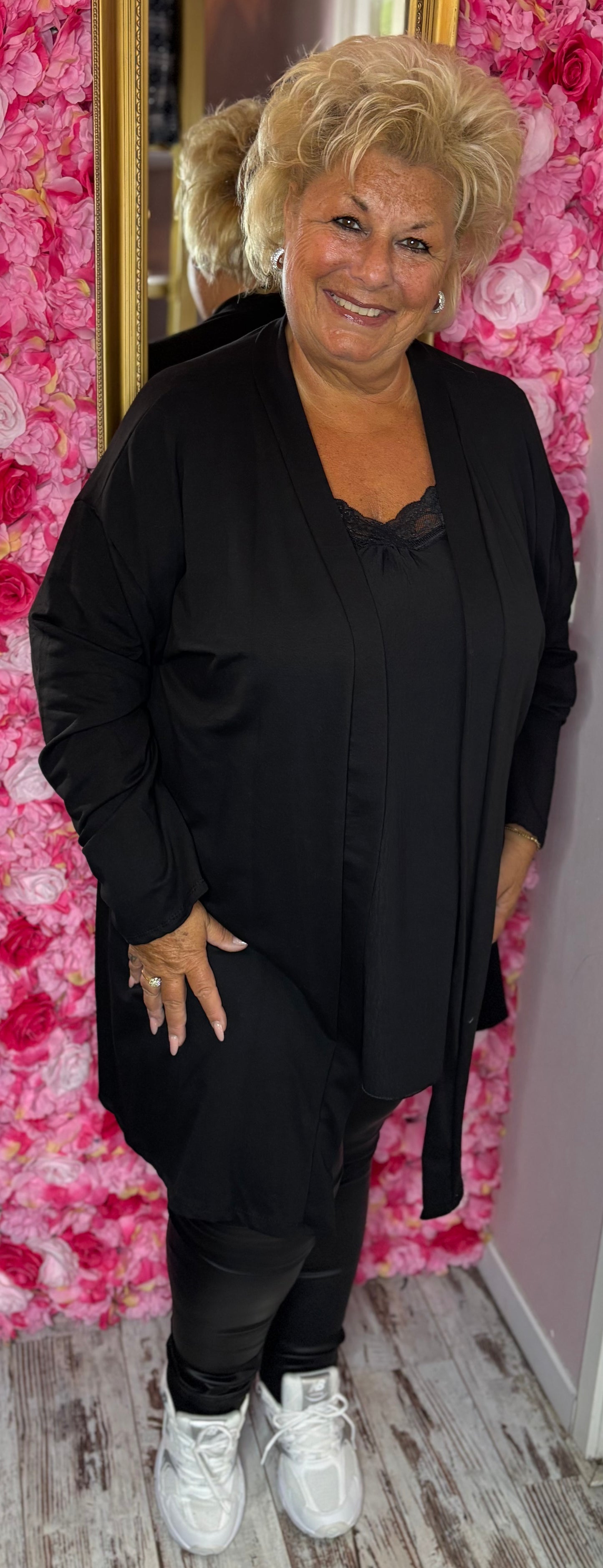 Kimono Katoen Zwart Plus size Maat 50 t/m 56-58