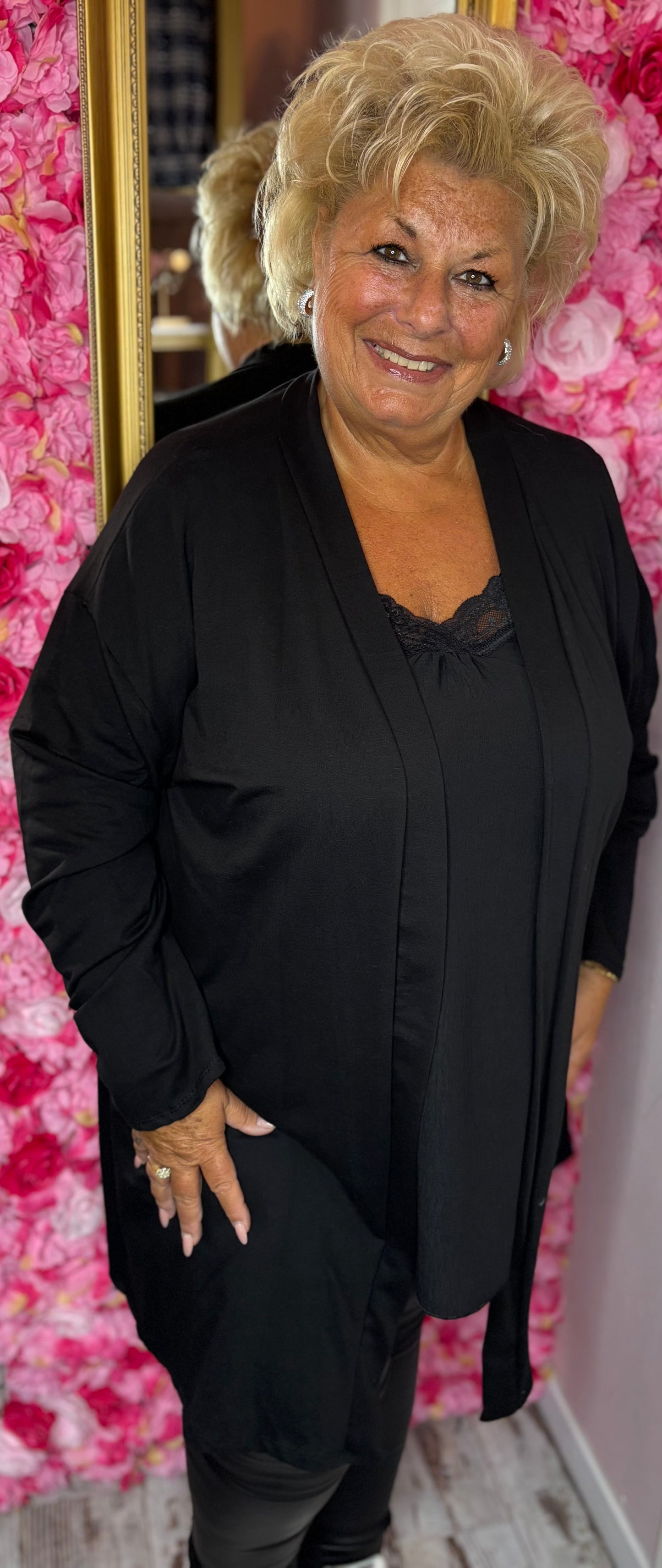 Kimono Katoen Zwart Plus size Maat 50 t/m 56-58
