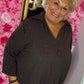 Blouse Glam Balloon Bruin Plus Size maat 48 t/m 54