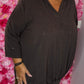Blouse Glam Balloon Bruin Plus Size maat 48 t/m 54