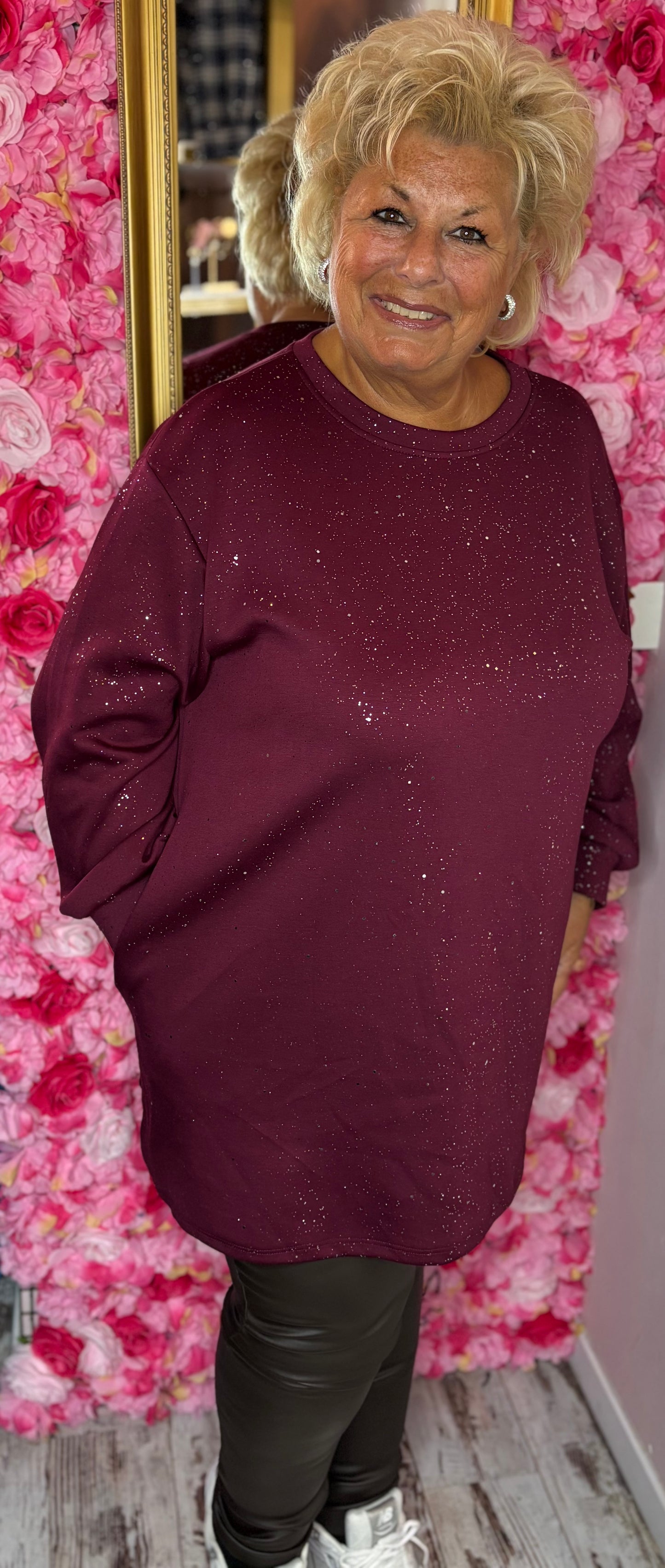 Sweater Silver Crush Bordeaux Plus Size Maat 48 t/m 52