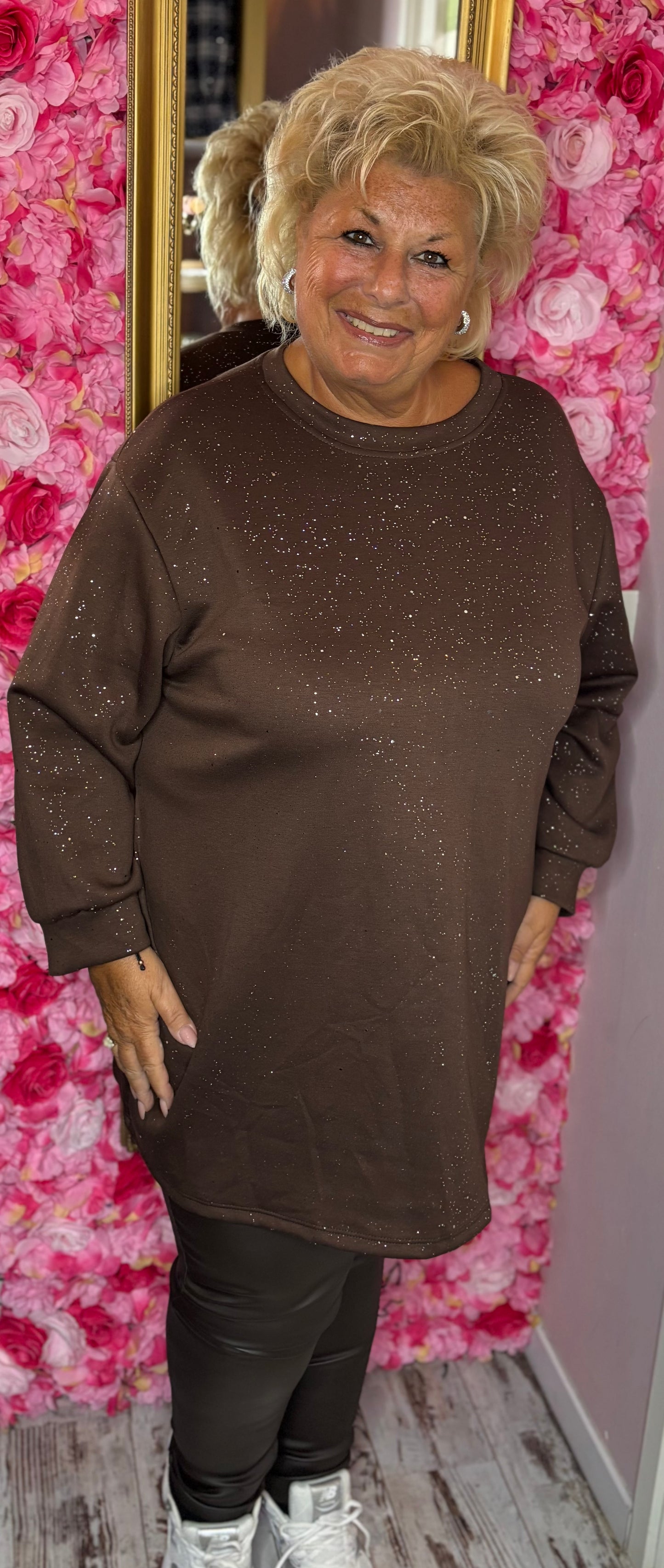 Sweater Silver Crush Bruin Plus Size Maat 48 t/m 52