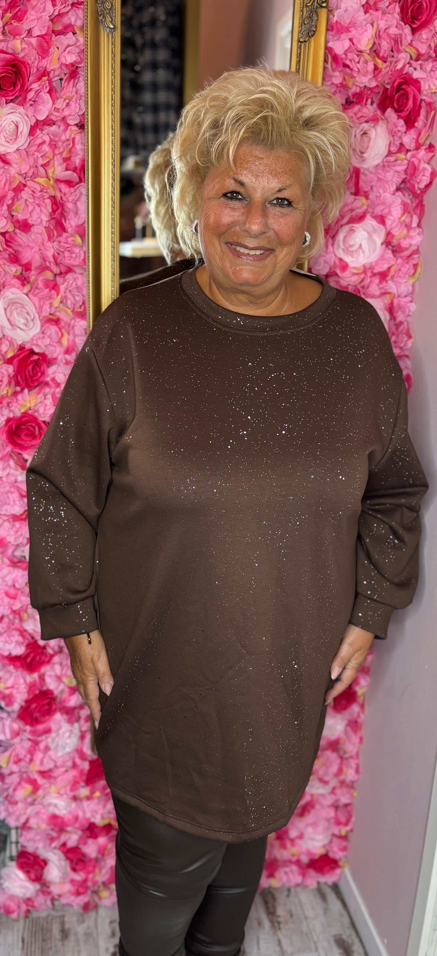 Sweater Silver Crush Bruin Plus Size Maat 48 t/m 52