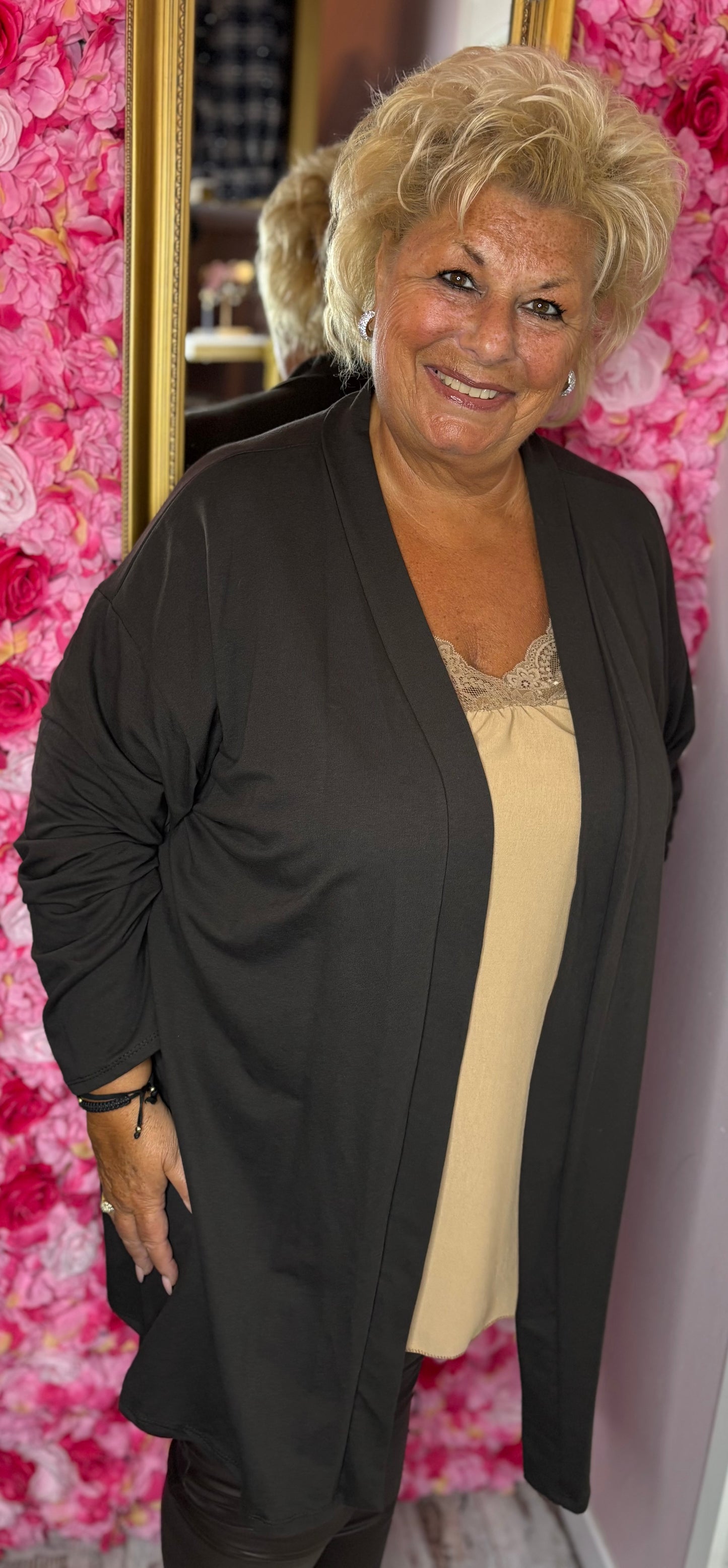 Kimono Katoen Bruin Plus size Maat 50 t/m 56-58