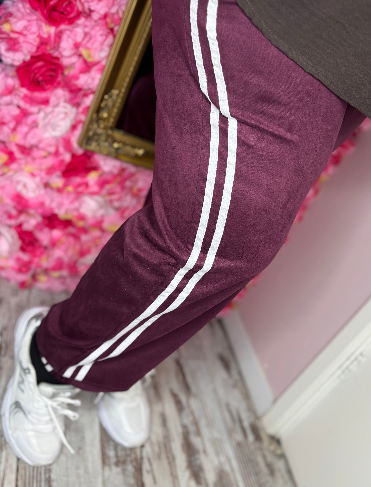 Broek Pof Suedine Bordeaux Plus Size Maat 48 t/m 52