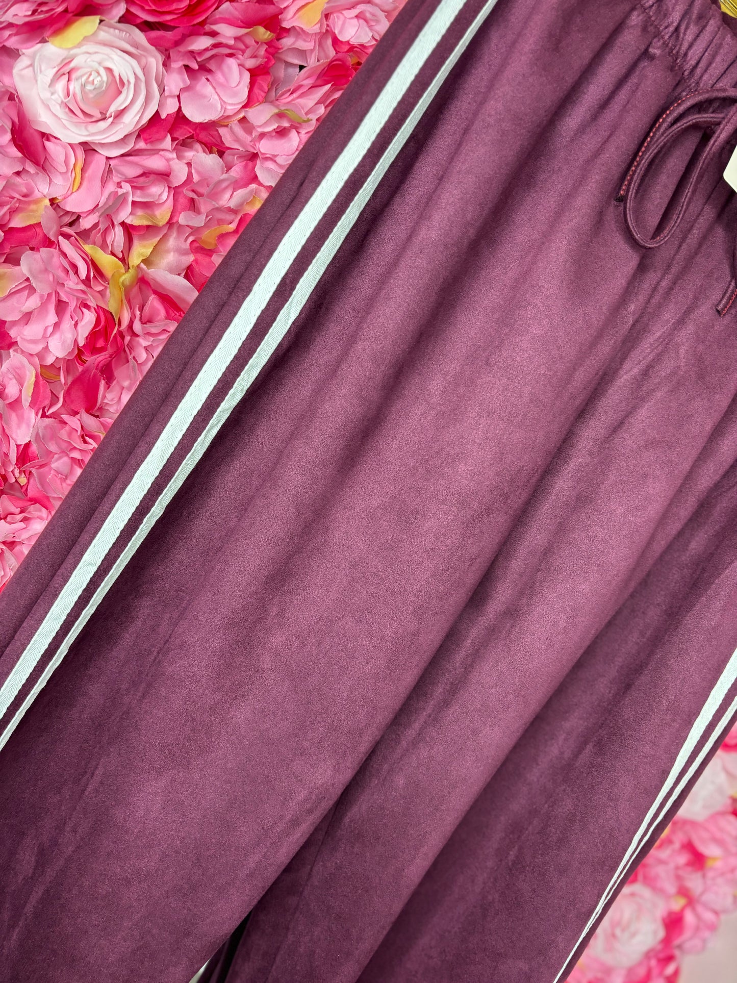 Broek Pof Suedine Bordeaux Plus Size Maat 48 t/m 52