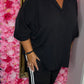 Broek Pof Suedine Zwart Plus Size Maat 48 t/m 52