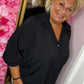 Blouse Breezy Vlinder Zwart Plus Size maat 48 t/m 54