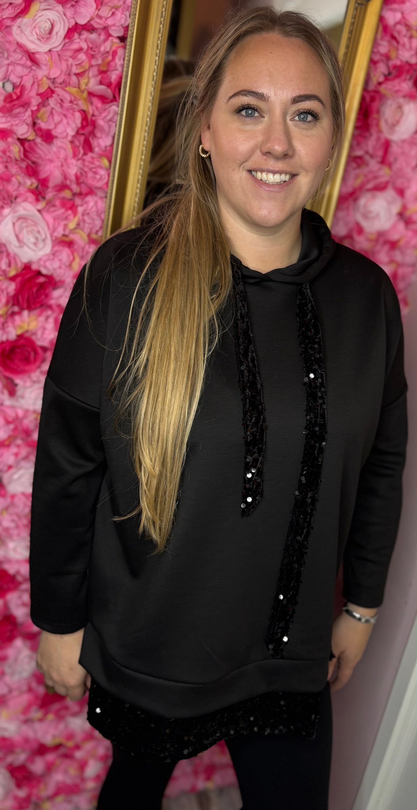 Hoodie Shine On Zwart Plus Size Maat t/m 48