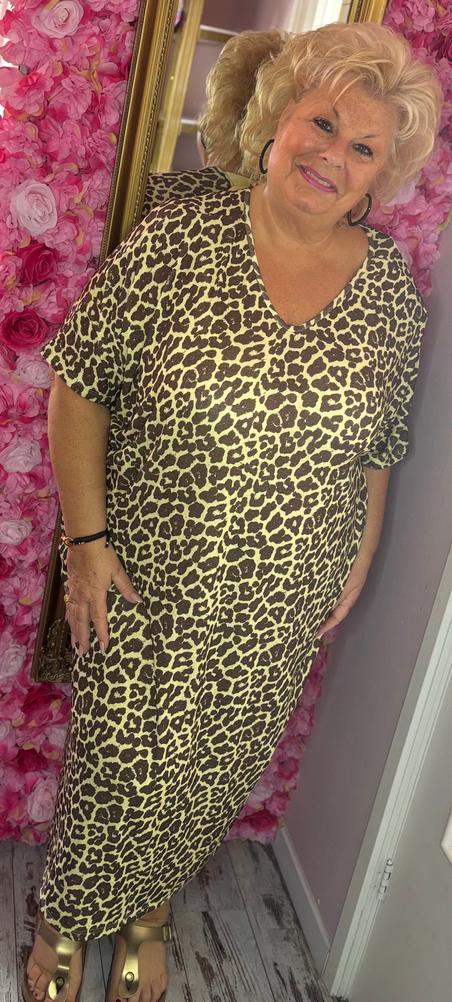 Jurk Sparkle Corley Geel Plus Size Maat 48 t/m 54