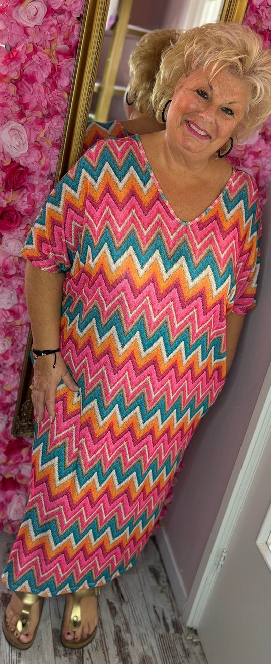 Jurk Hope Fuchsia Plus Size Maat 48 t/m 54