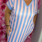 Lange Casual Blauw-Roze  Maat 46 t/m 52
