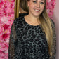 Long Sleeve Mesh Panter Zwart Plus Size maat 48 t/m 52
