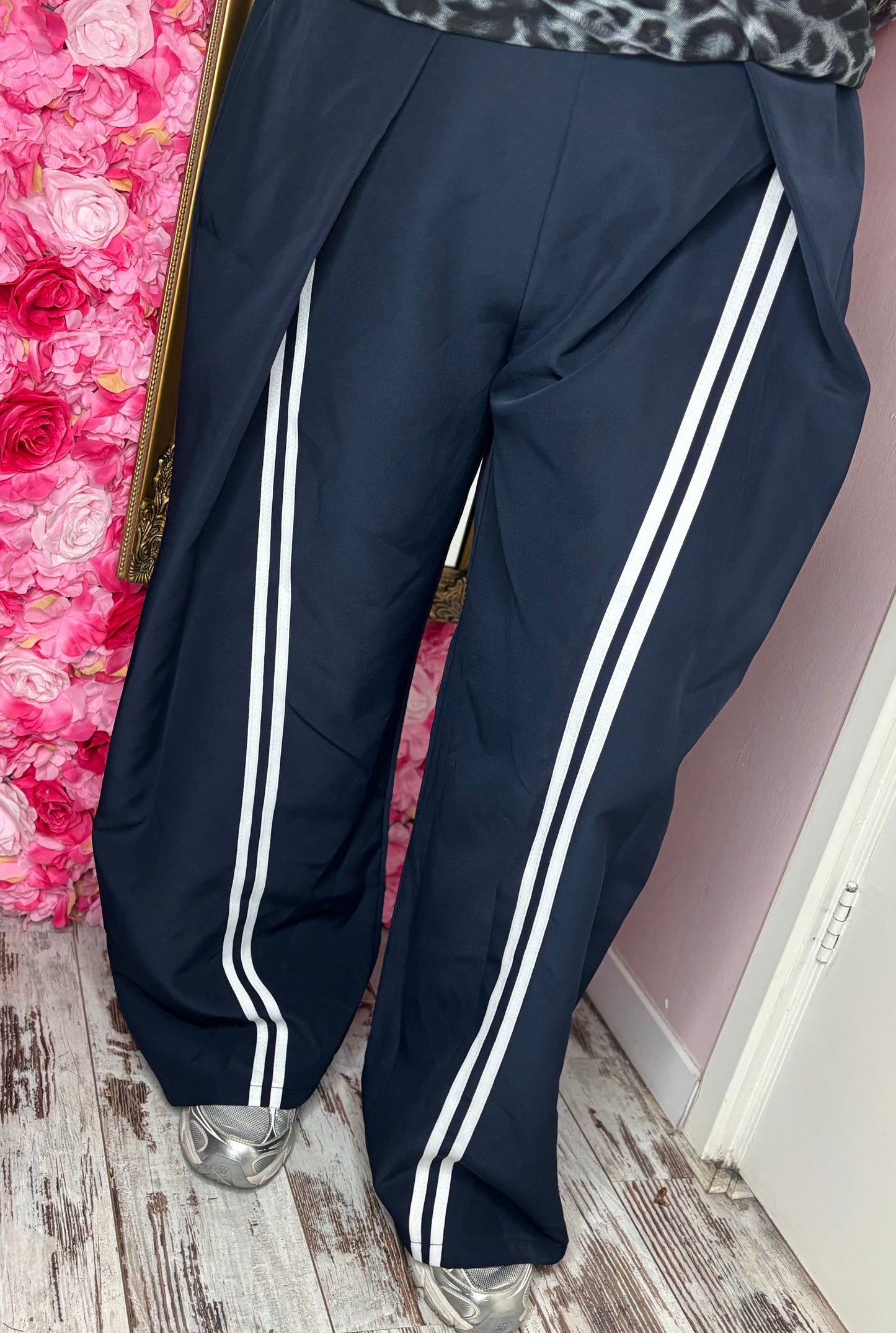 Broek Wrap Pants Donker Blauw Plus Size Maat 44 t/m 48