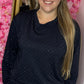 Long Sleeve Daily Glam Donker Blauw Plus Size maat 46 t/m 50
