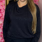 Long Sleeve Daily Glam Donker Blauw Plus Size maat 46 t/m 50