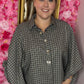 Blouse Check Chan Bruin Plus Size Maat 46 t/m 50-52