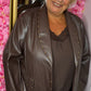 Colbert Leather Look Stud Bruin Plus size Maat 50 t/m 54