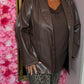 Colbert Leather Look Stud Bruin Plus size Maat 50 t/m 54