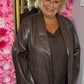 Colbert Leather Look Stud Bruin Plus size Maat 50 t/m 54