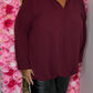 Blouse Balloon Winter Chic Bordeaux Plus Size maat 48 t/m 54