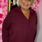 Blouse Balloon Winter Chic Bordeaux Plus Size maat 48 t/m 54