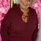Trui Cozy Ruffle Bordeaux Size Maat 46 t/m 50