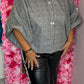 Blouse Check Chan Zwart Plus Size Maat 46 t/m 50-52