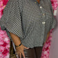 Blouse Check Chan Bruin Plus Size Maat 46 t/m 50-52