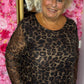 Long Sleeve Mesh Panter Bruin Plus Size maat 48 t/m 52