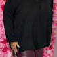 Blouse Balloon Winter Chic Zwart Plus Size maat 48 t/m 54