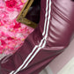 Broek Straight Stripe Leather Look Bordeaux Plus Size Maat 46 t/m 52