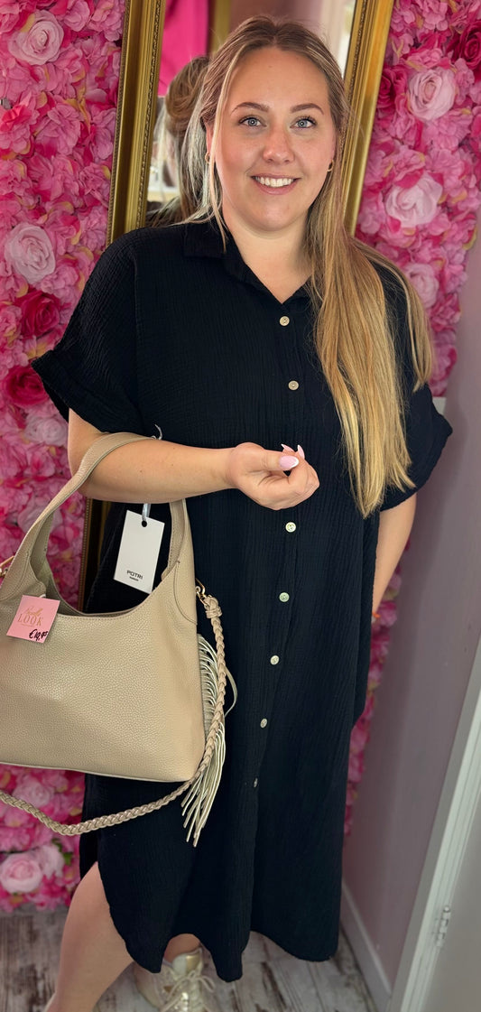 Jurk Door Zwart Plus Size Maat 48 t/m 54