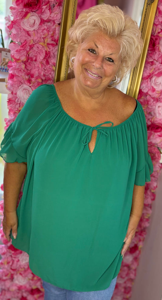 Blouse Sam Gucci Groen Plus Size maat 46 t/m 52