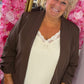 Blazer Basic Bruin Plus Size Maat 44 t/m 50