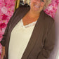 Blazer Basic Bruin Plus Size Maat 44 t/m 50