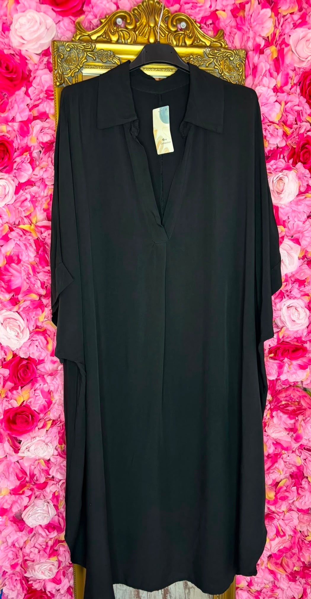 Jurk Fay Katoen Zwart Plus Size Maat 50 t/m 58
