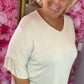 *LUCKY LOOK* T-shirt Rudy Beige Plus Size Maat 48 t/m 52-54