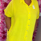 Jurk Door Geel Plus Size Maat 48 t/m 54