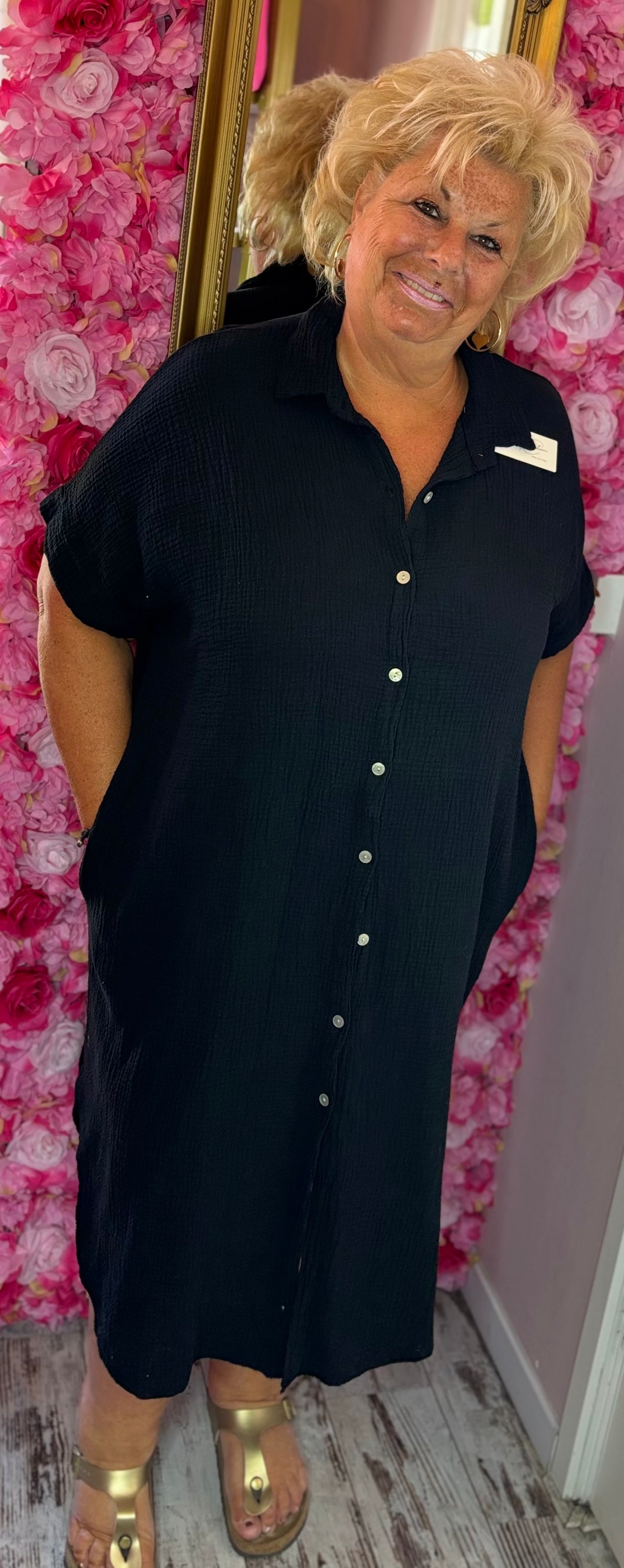 Jurk Door Zwart Plus Size Maat 48 t/m 54