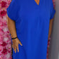 Lange Jurk Summer Konings Blauw Maat 48 t/m 54-56
