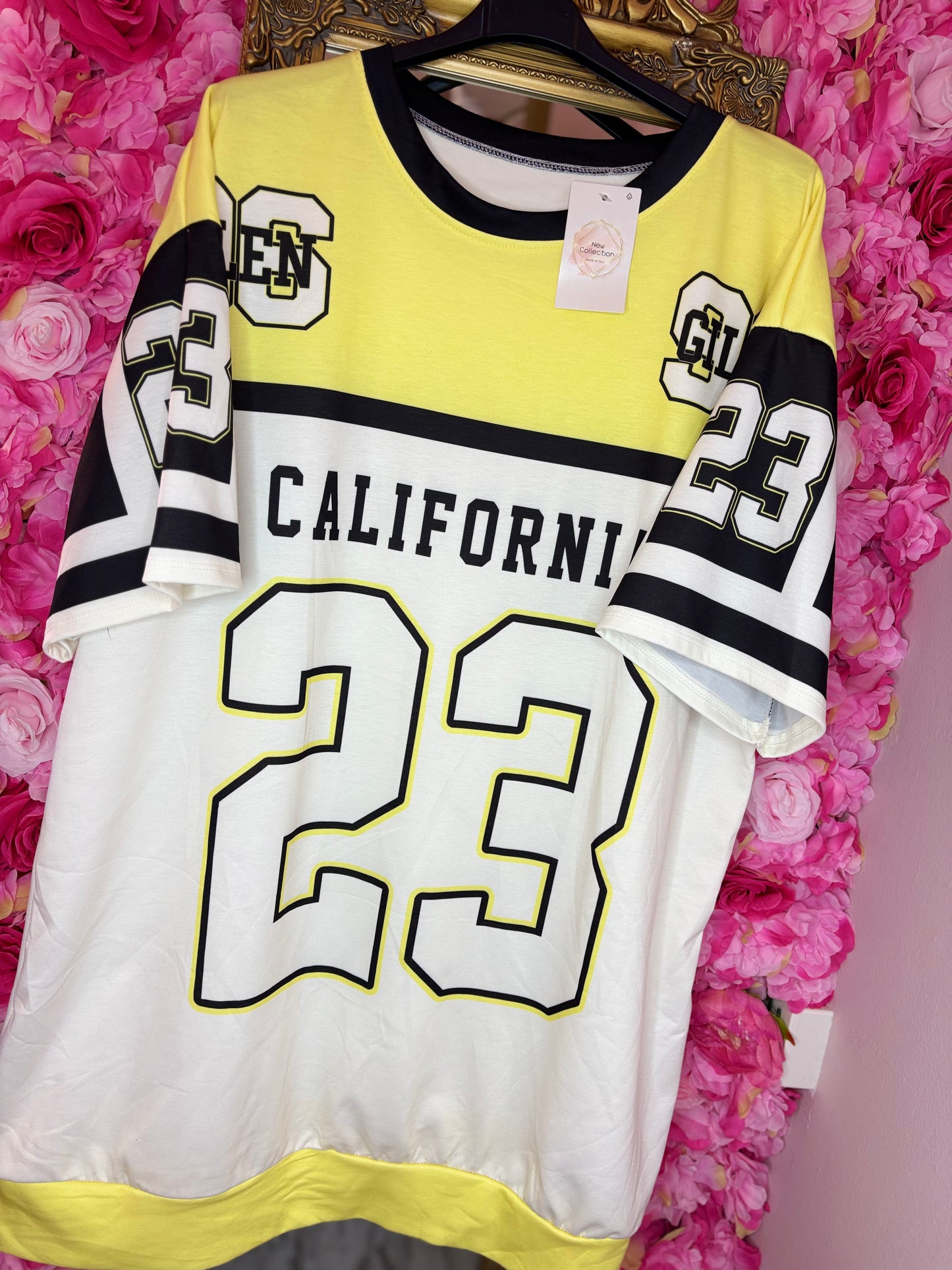 Lang T-shirt/Jurk Cali 23 Geel Maat 48 t/m 54
