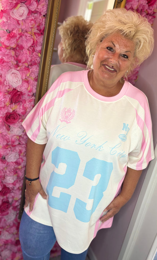 T-shirt New York Wit Plus Size Maat 48 t/m 54