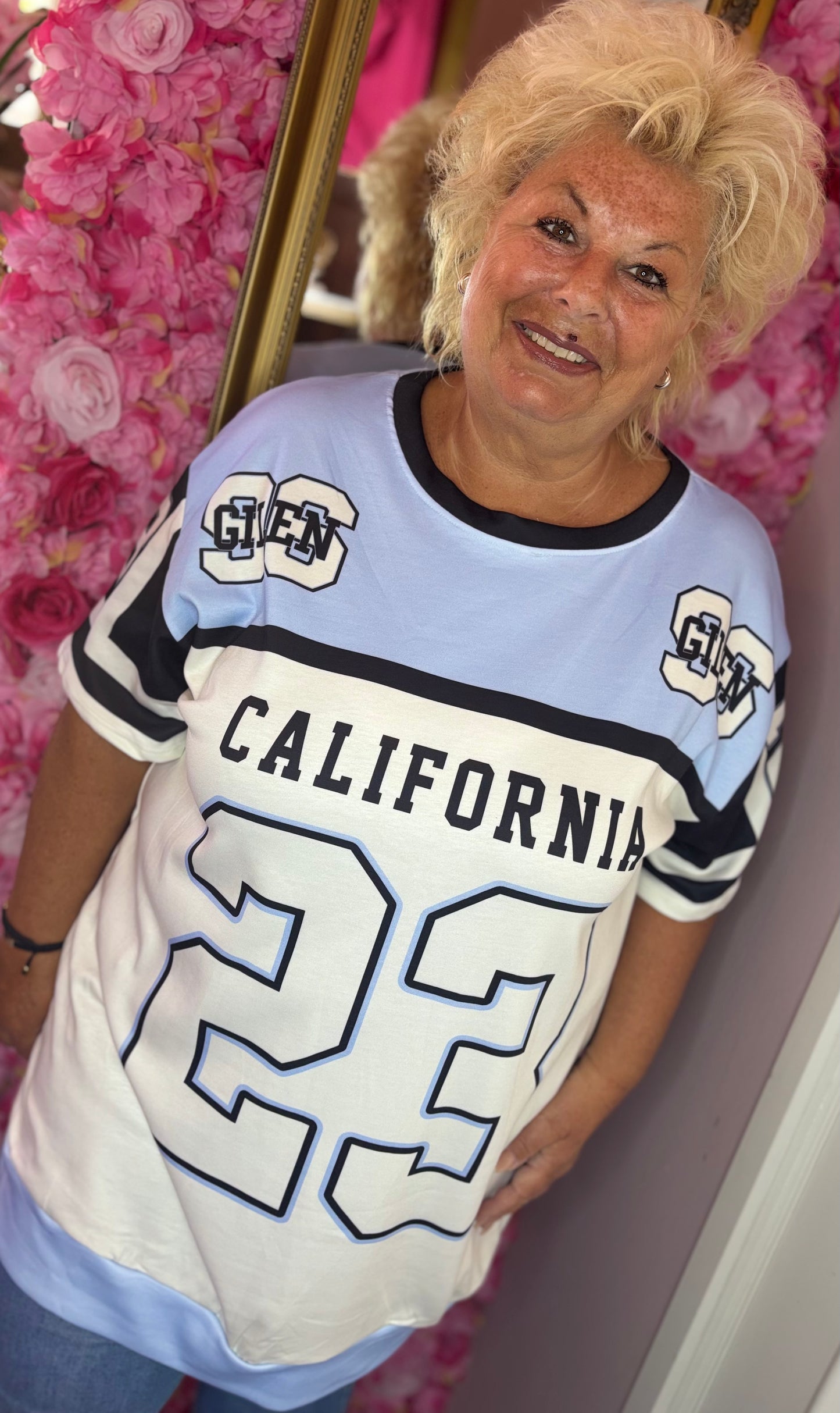 Lang T-shirt/Jurk Cali 23 Blauw Maat 48 t/m 54