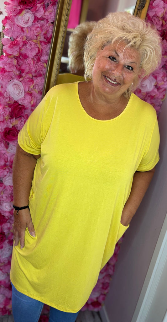 Jurk/Tuniek Cute Geel Plus Size Maat 48 t/m 54