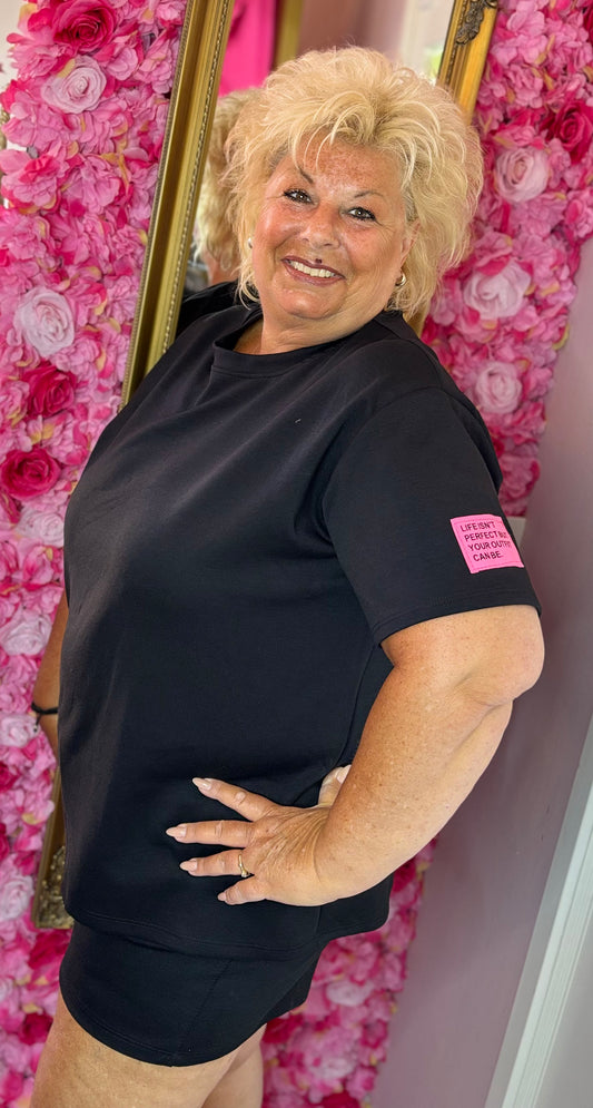 Comfy Set Perfect XL Korte Broek Zwart Plus Size maat 46 t/m 52