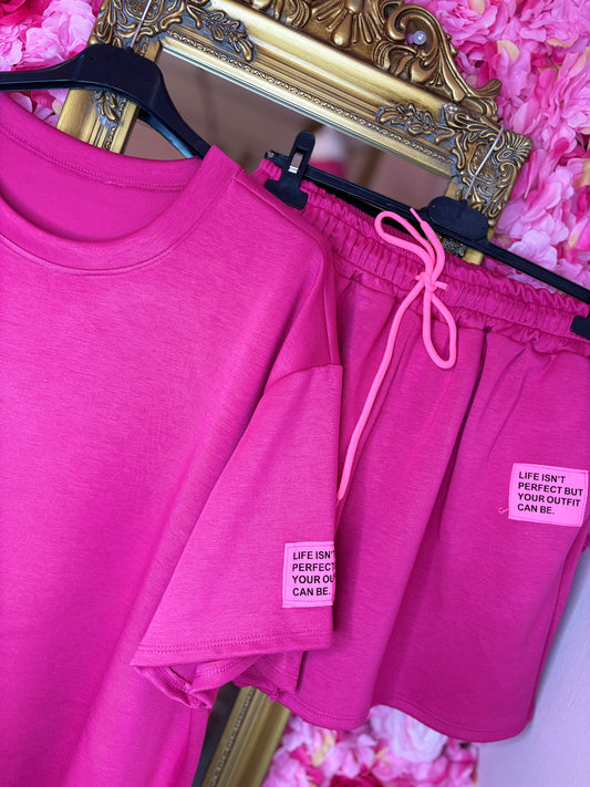*BACK SOON* Comfy Set Perfect XL Korte Broek Fuchsia Plus Size maat 46 t/m 52