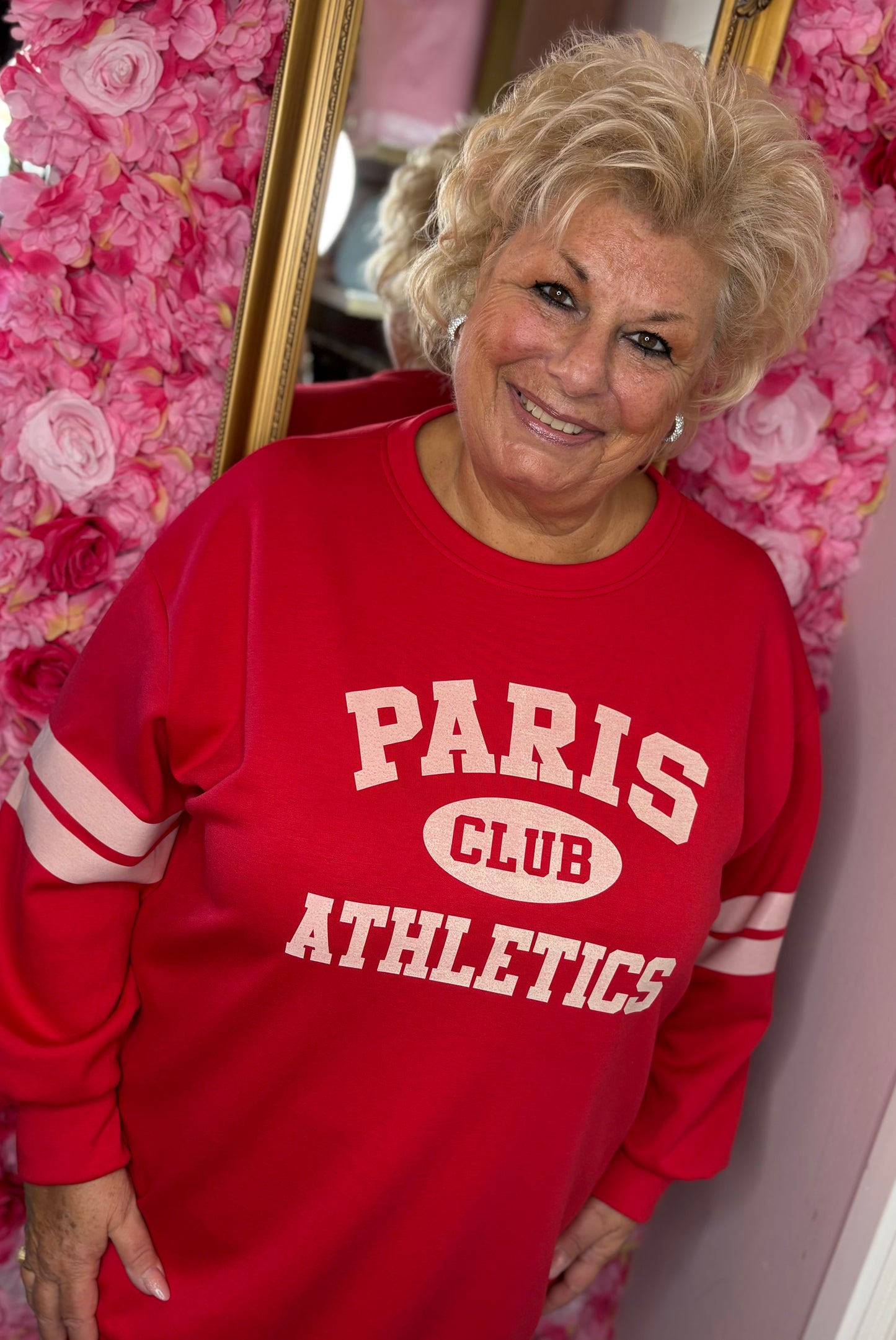 Sweater Paris Rood Plus Size Maat 48 t/m 54