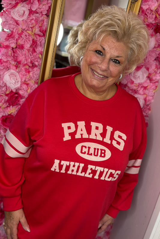 Sweater Paris Rood Plus Size Maat 48 t/m 54